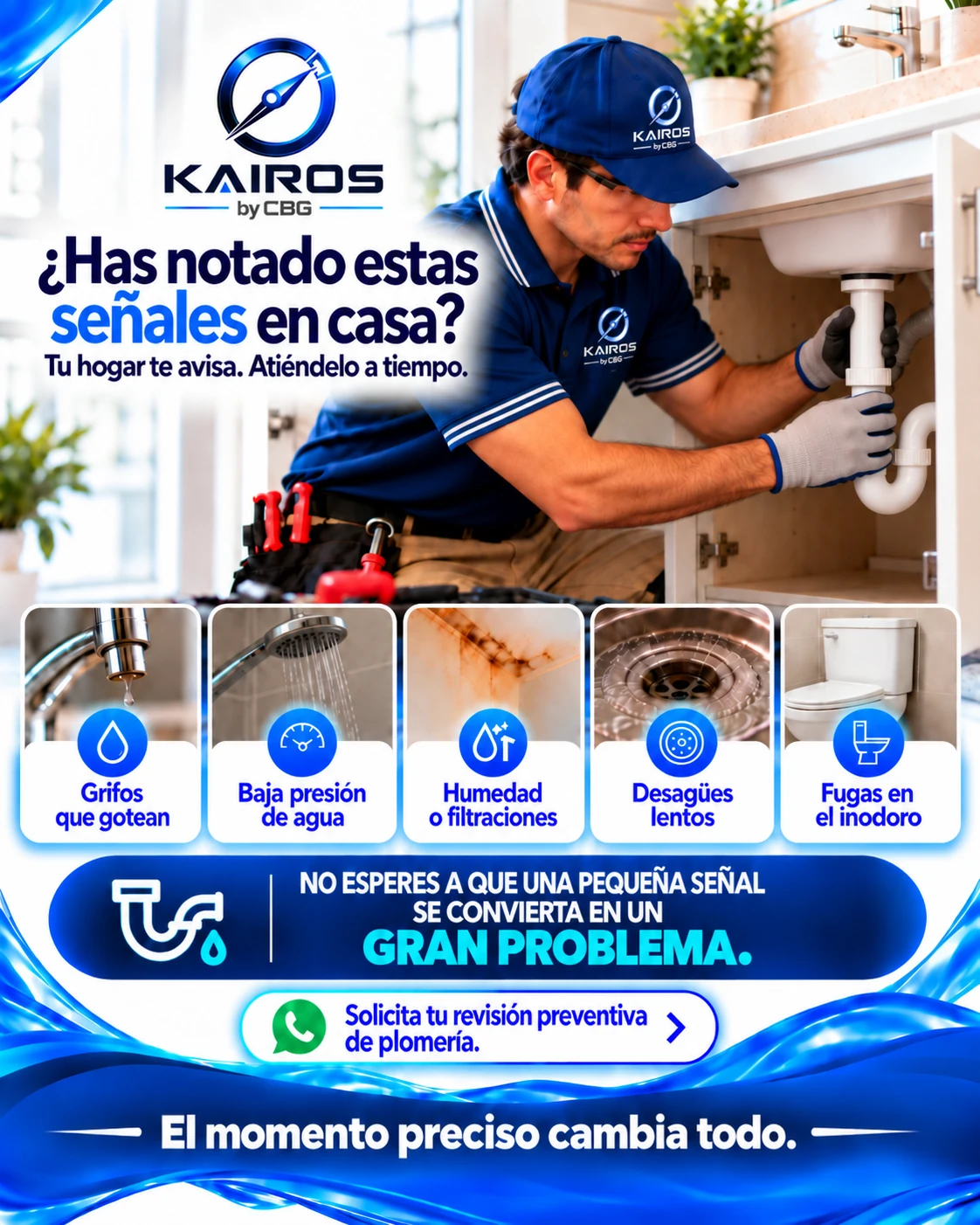 Pieza original KAIROS: Revisión preventiva de plomería
